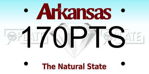 170PTS Arkansas License Plate
