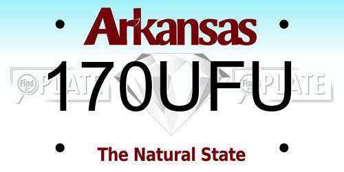 170UFU Arkansas License Plate