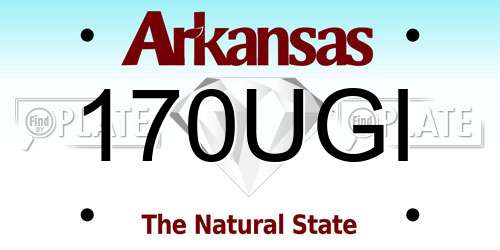 170UGI Arkansas License Plate