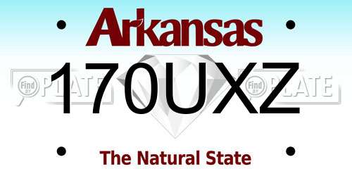 170UXZ Arkansas License Plate
