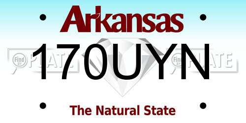 170UYN Arkansas License Plate