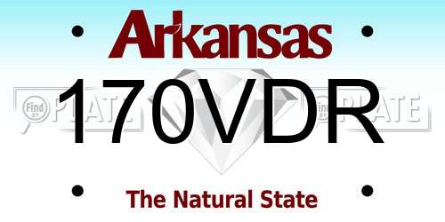 170VDR Arkansas License Plate