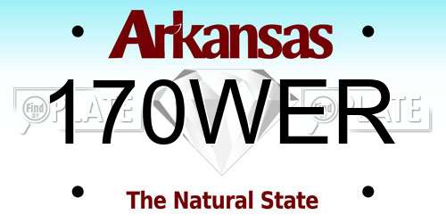 170WER Arkansas License Plate