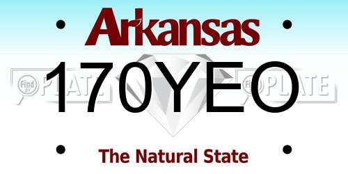 170YEO Arkansas License Plate