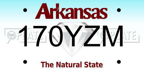 170YZM Arkansas License Plate