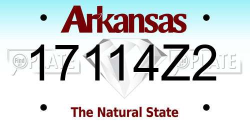 17114Z2 Arkansas License Plate