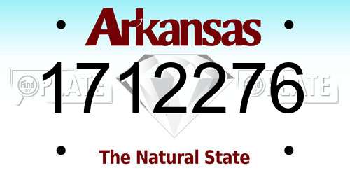 1712276 Arkansas License Plate