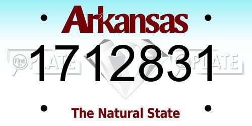 1712831 Arkansas License Plate