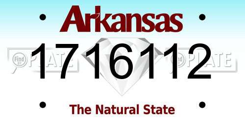 1716112 Arkansas License Plate