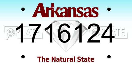 1716124 Arkansas License Plate