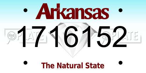 1716152 Arkansas License Plate