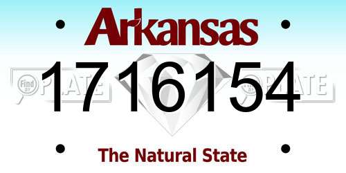 1716154 Arkansas License Plate