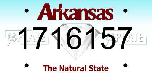 1716157 Arkansas License Plate