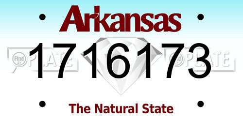 1716173 Arkansas License Plate