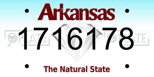 1716178 Arkansas License Plate