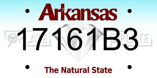 17161B3 Arkansas License Plate