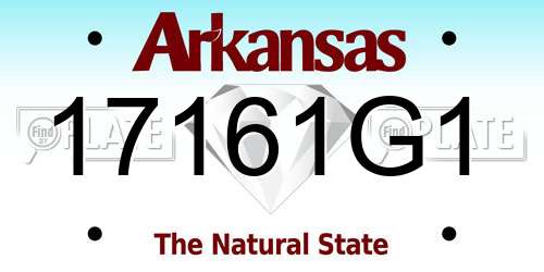 17161G1 Arkansas License Plate