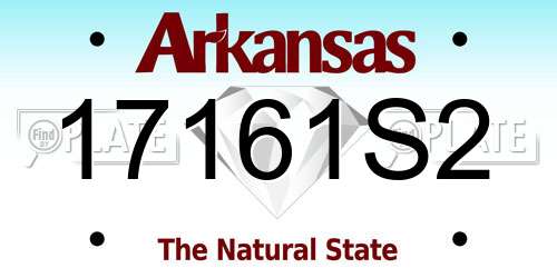 17161S2 Arkansas License Plate