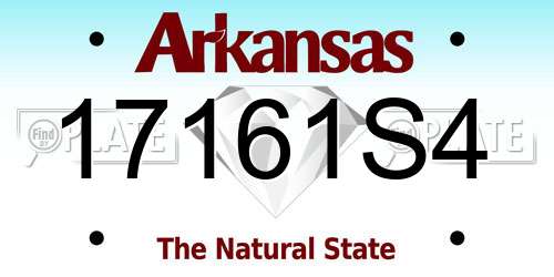 17161S4 Arkansas License Plate