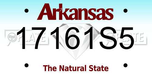 17161S5 Arkansas License Plate
