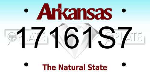 17161S7 Arkansas License Plate