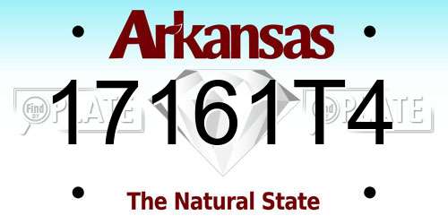 17161T4 Arkansas License Plate