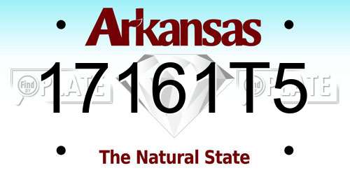 17161T5 Arkansas License Plate