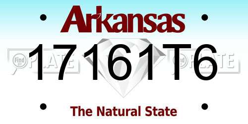 17161T6 Arkansas License Plate