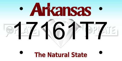 17161T7 Arkansas License Plate