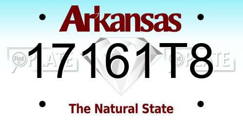 17161T8 Arkansas License Plate