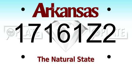 17161Z2 Arkansas License Plate