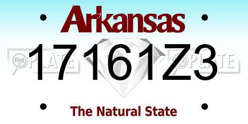17161Z3 Arkansas License Plate