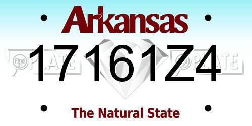 17161Z4 Arkansas License Plate