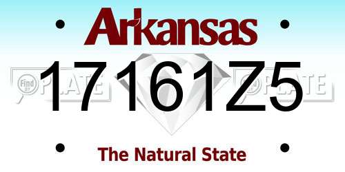 17161Z5 Arkansas License Plate