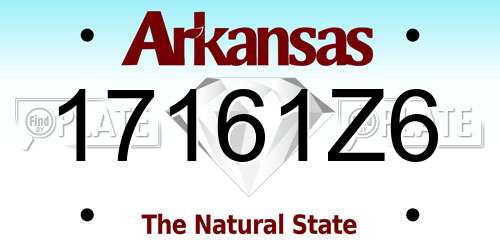 17161Z6 Arkansas License Plate