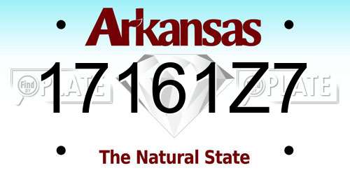 17161Z7 Arkansas License Plate