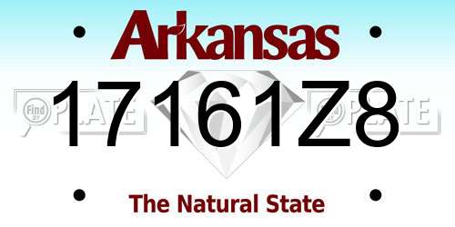 17161Z8 Arkansas License Plate