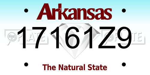 17161Z9 Arkansas License Plate