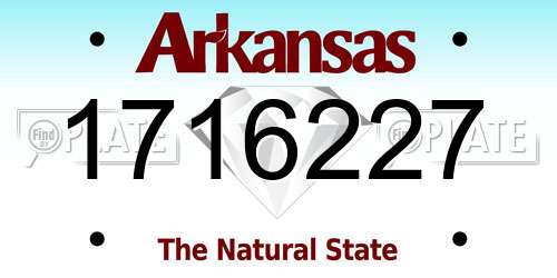 1716227 Arkansas License Plate