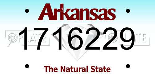 1716229 Arkansas License Plate