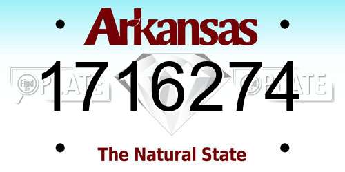 1716274 Arkansas License Plate