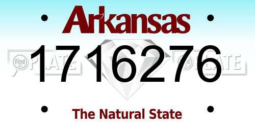 1716276 Arkansas License Plate