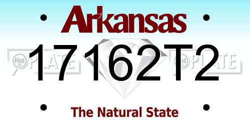 17162T2 Arkansas License Plate