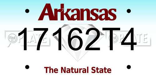17162T4 Arkansas License Plate
