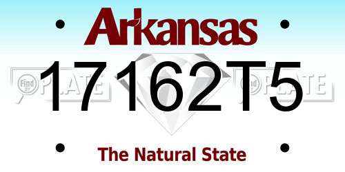 17162T5 Arkansas License Plate