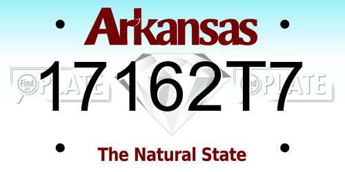 17162T7 Arkansas License Plate