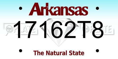 17162T8 Arkansas License Plate