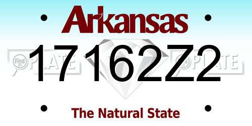 17162Z2 Arkansas License Plate