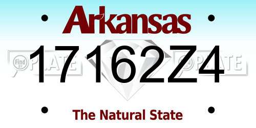17162Z4 Arkansas License Plate