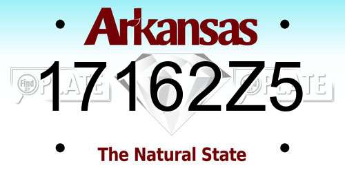 17162Z5 Arkansas License Plate